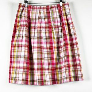 Talbots Petites Cotton Plaid Skirt 8